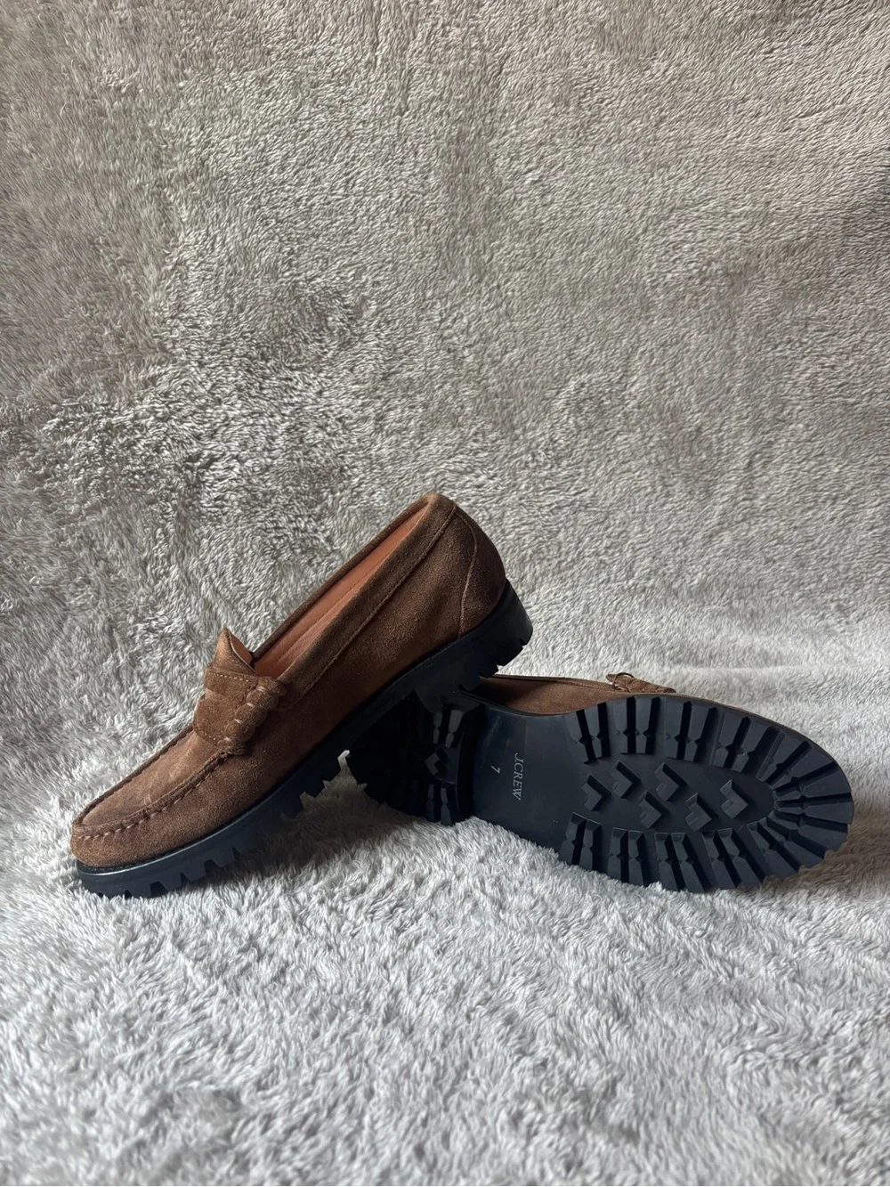 J. Crew Winona Lug Suede Leather Penny Loafers Women’s Size 7